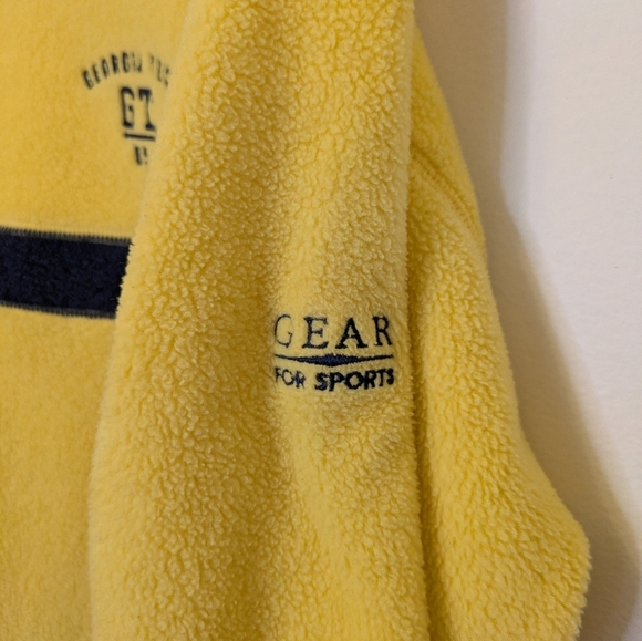 Vintage Georgia Tech Fleece Yellow And Blue Large Oversized Sweatshirt GEAR - Picture 4 of 5